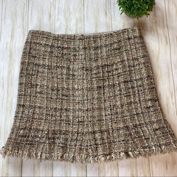 Avenue Montaigne Gold & BrownTweed Skirt - Picture 5 of 16